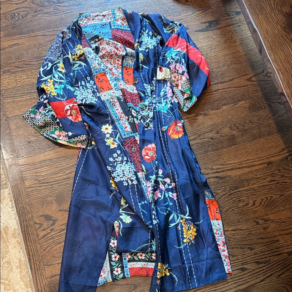 Johnny Was Multicolor Silk Kimono